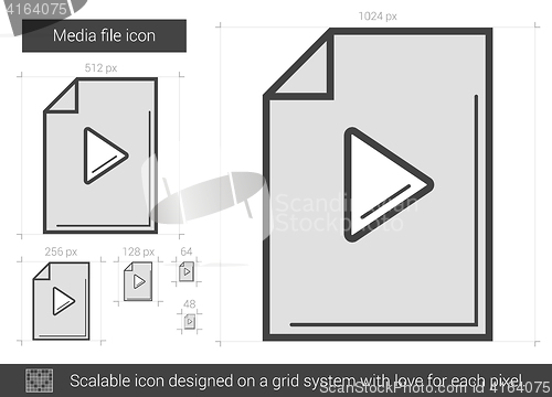 Image of Media file line icon.