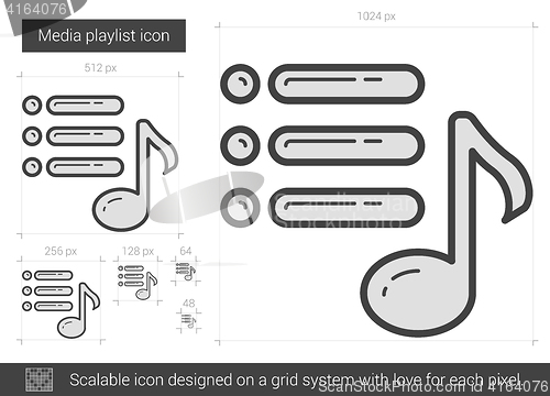 Image of Media playlist line icon.