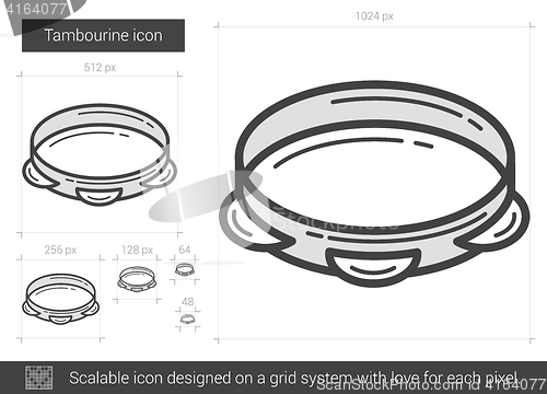 Image of Tambourine line icon.