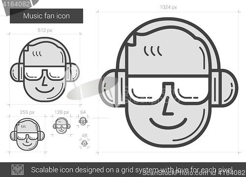 Image of Music fan line icon.