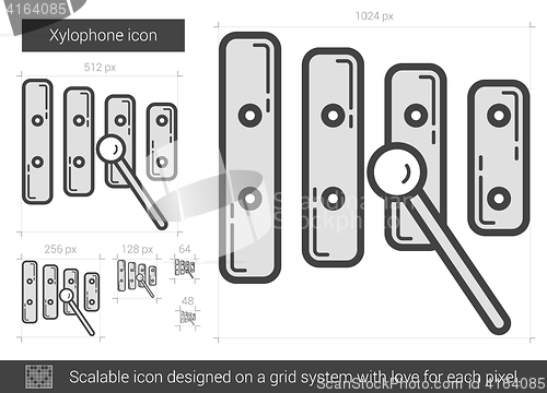 Image of Xylophone line icon.