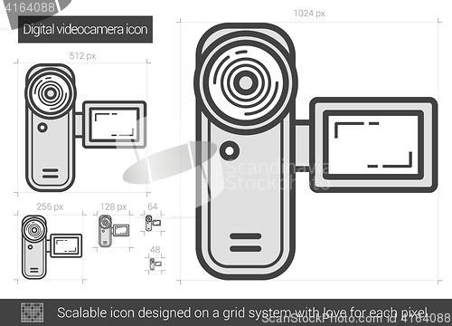 Image of Digital videocamera line icon.