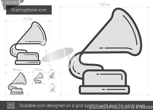 Image of Gramophone line icon.