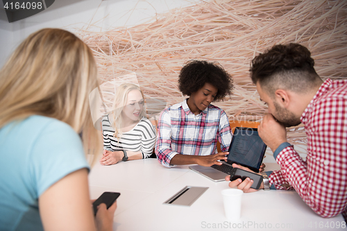 Image of Multiethnic startup business team on meeting