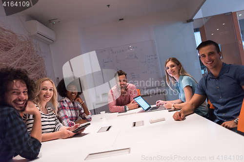 Image of Multiethnic startup business team on meeting
