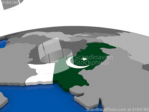 Image of Pakistan on 3D globe