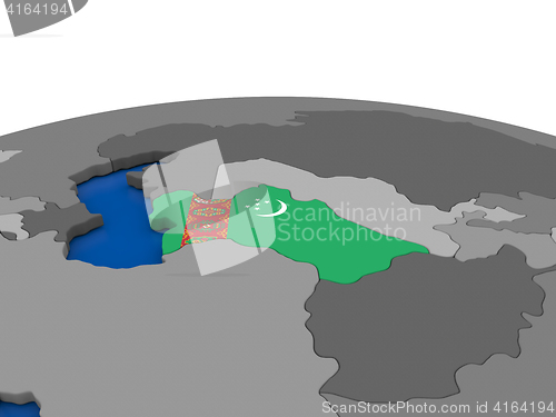 Image of Turkmenistan on 3D globe