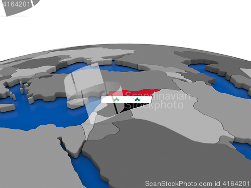 Image of Syria on 3D globe