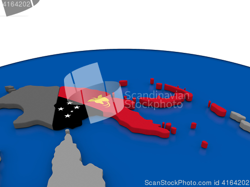 Image of Papua New Guinea on 3D globe