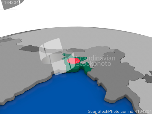 Image of Bangladesh on 3D globe