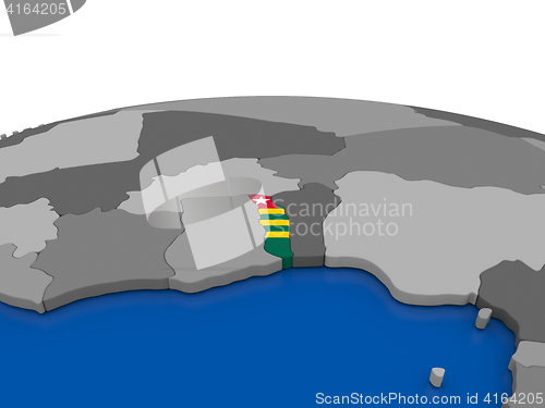 Image of Togo on 3D globe