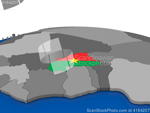 Image of Burkina Faso on 3D globe