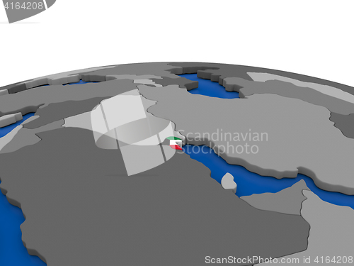 Image of Kuwait on 3D globe