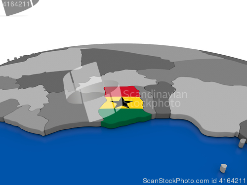 Image of Ghana on 3D globe