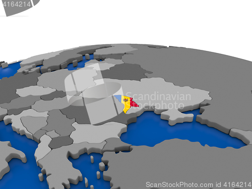 Image of Moldova on 3D globe