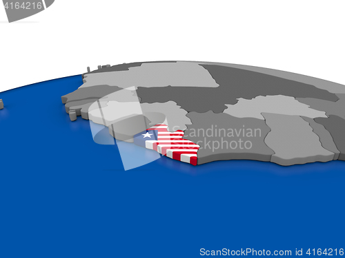 Image of Liberia on 3D globe