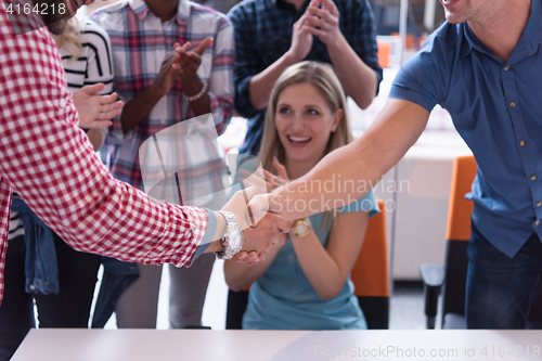 Image of Multiethnic startup business team on meeting