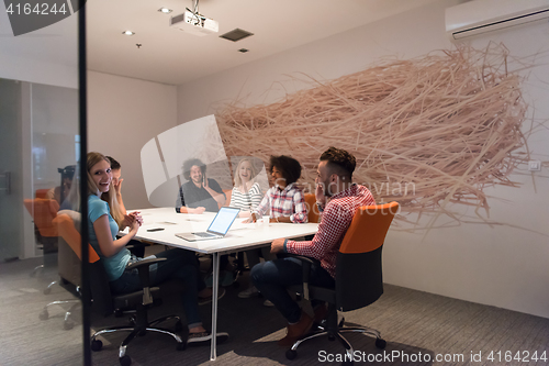 Image of Multiethnic startup business team on meeting