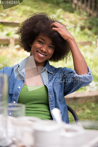 Image of Portrait of Beautiful happy African-American girl