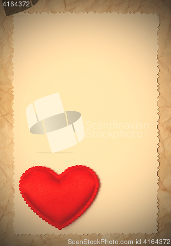 Image of Greeting holiday card with red heart