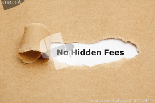 Image of No Hidden Fees Torn Paper Concept