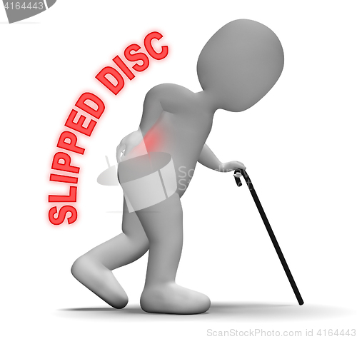 Image of Slipped Disc Shows Spinal Column And Chiropractor 3d Rendering