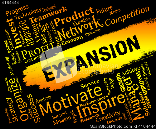 Image of Expansion Words Shows Growth Rising And Improvement