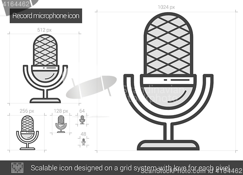 Image of Record microphone line icon.