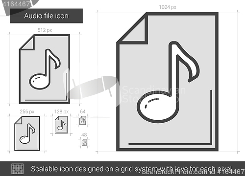 Image of Audio file line icon.