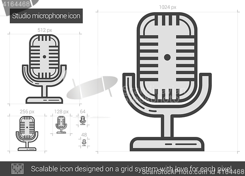 Image of Studio microphone line icon.