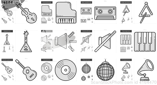 Image of Music line icon set.