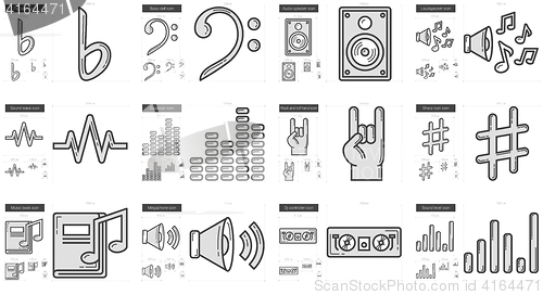 Image of Music line icon set.