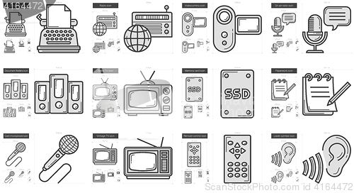 Image of Journalism line icon set.