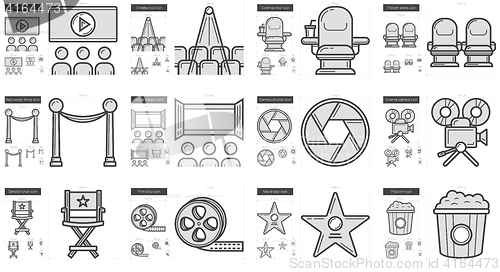 Image of Cinema line icon set.