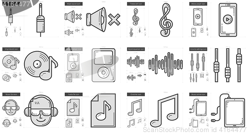 Image of Music line icon set.