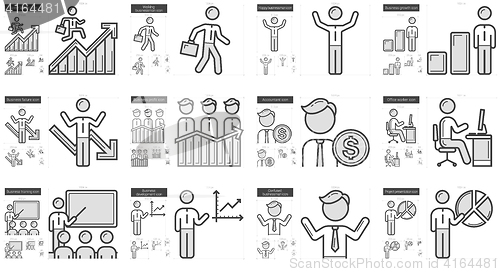 Image of Business line icon set.