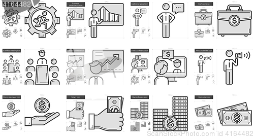 Image of Business line icon set.