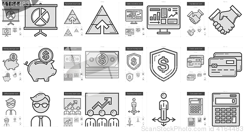 Image of Business line icon set.