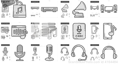 Image of Music line icon set.