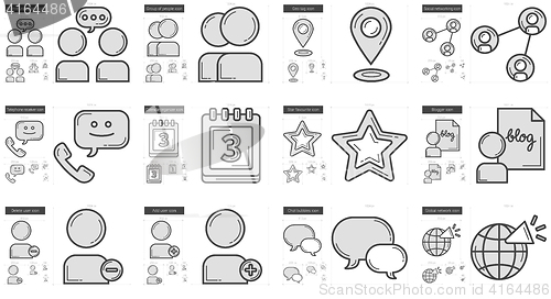 Image of Social media line icon set.