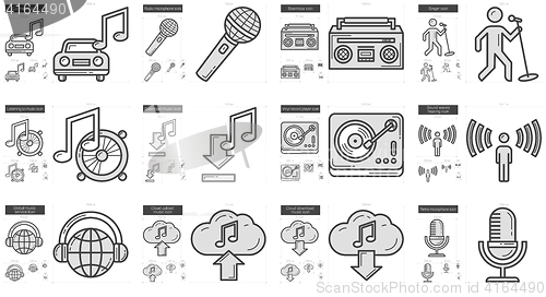 Image of Music line icon set.