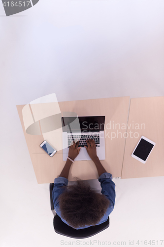 Image of top view of informal african american Businesswoman