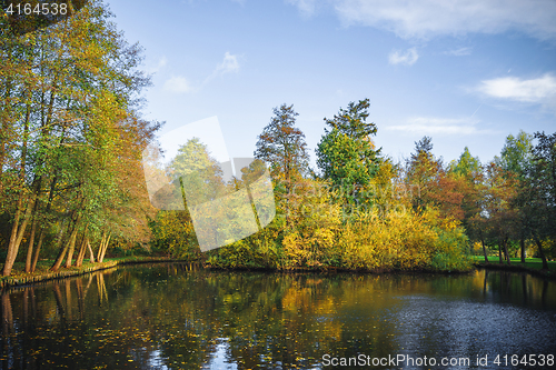 Image of Autumn scenery with a small lake