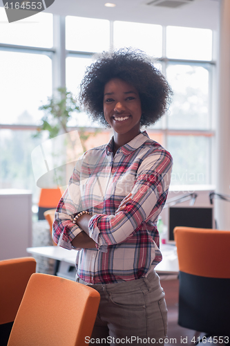 Image of Portrait of a young black  casual business woman