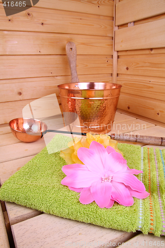 Image of Interior of a Finnish sauna