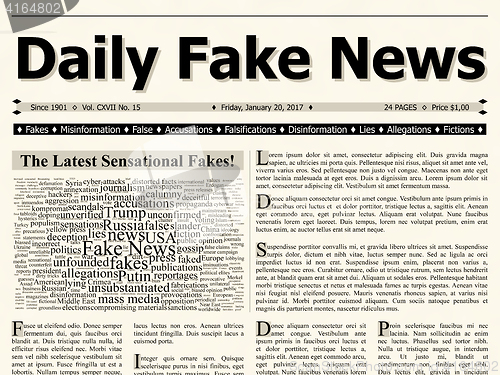 Image of Front page of daily fake news mainstream newspaper title headlin