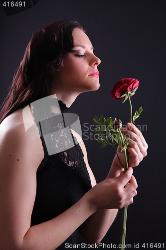 Image of Woman with rose