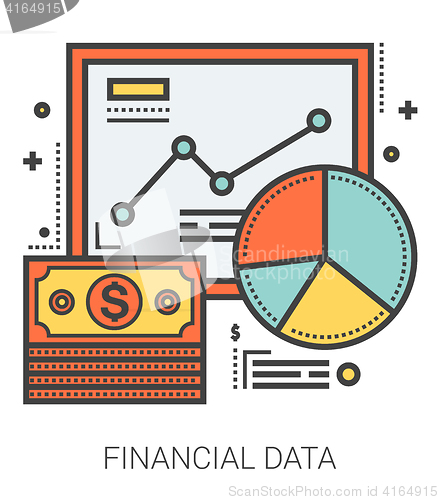 Image of Financial data line infographic.