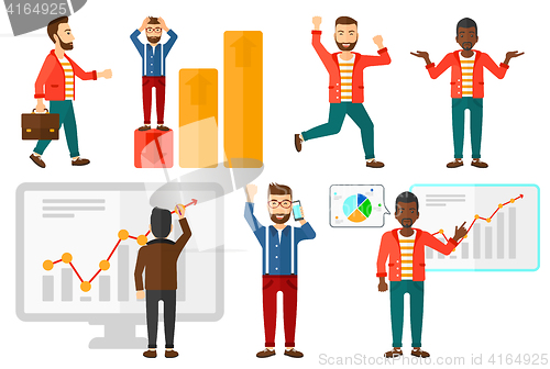 Image of Vector set of illustrations with business people.