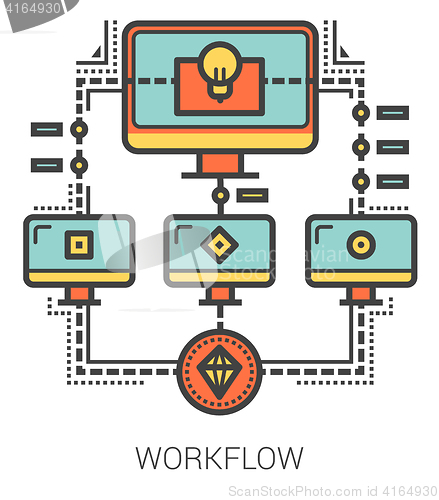 Image of Workflow line infographic.